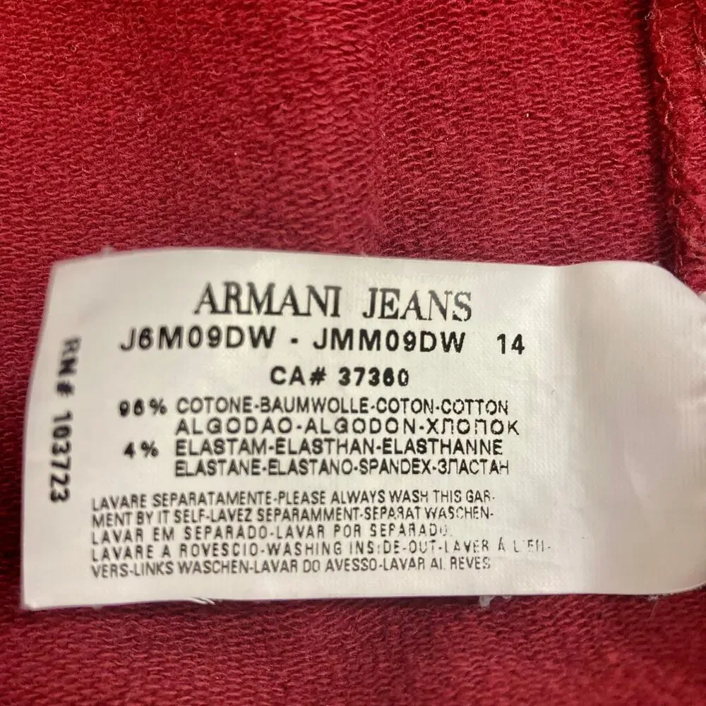 Armani Jeans burgundy logo sweatshirt, cotton crew neck long sleeve top - Picture 8 of 10